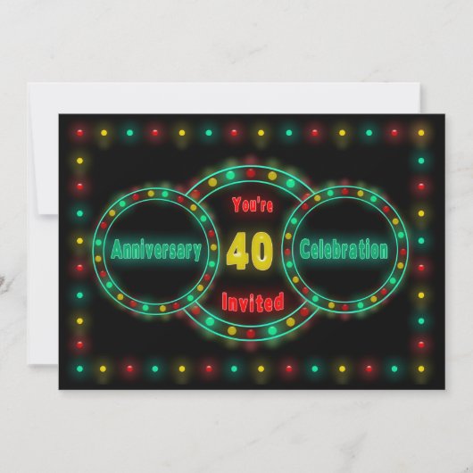 UITNODIGING 40-JARIG JUBILEUMFEEST - NEONLICHTEN (Voorkant)