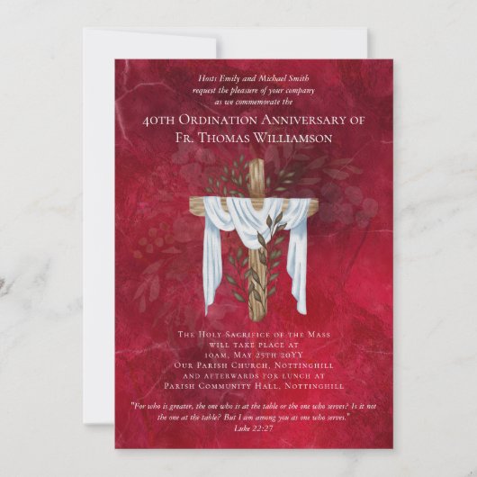 Uitnodiging 40-jarig priesterjubileum Robijn (Voorkant)