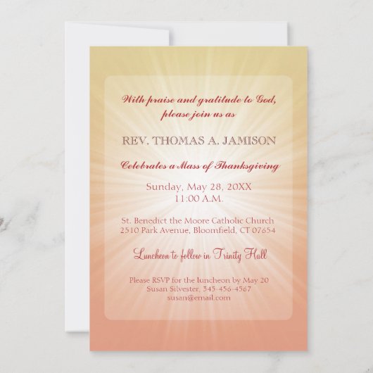 Uitnodiging 40e Jubileum van Ordinatie, Ruby Cr (Achterkant)