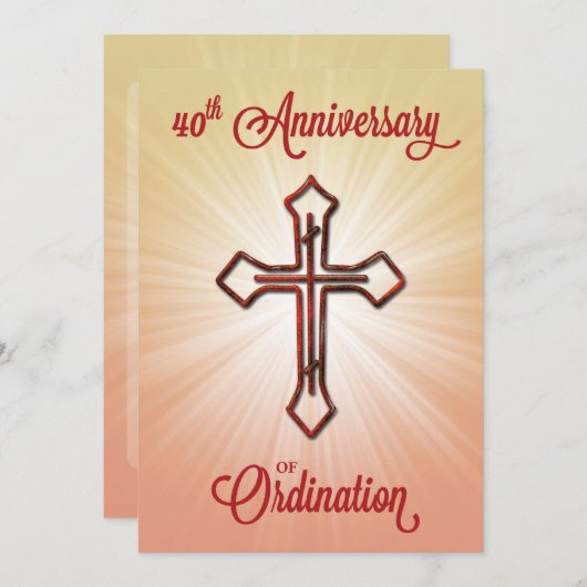 Uitnodiging 40e Jubileum van Ordinatie, Ruby Cr (Voorkant / Achterkant)