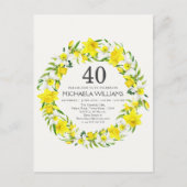 Uitnodiging 40e verjaardag Gele Witte Narcissen (Voorkant)