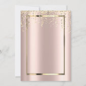 Uitnodiging 40e verjaardag met lovertjes jurk roze (Achterkant)