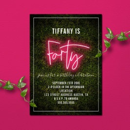 Uitnodiging 40e verjaardag Neon Forty