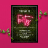 Uitnodiging 40e verjaardag Neon Forty