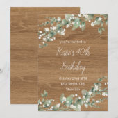 Uitnodiging 40e verjaardag – Rustic Greenery | Vee (Voorkant / Achterkant)