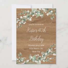 Uitnodiging 40e verjaardag – Rustic Greenery | Vee