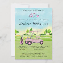 Uitnodiging 40e verjaardagsfeest damesgolfer thema
