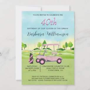 Uitnodiging 40e verjaardagsfeest damesgolfer thema
