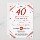 Uitnodiging 40e verjaardagsfeest, Robijn (Voorkant)