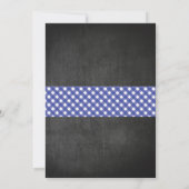 Uitnodiging 40e verjaardagsfeestje blauw geruit ju (Achterkant)