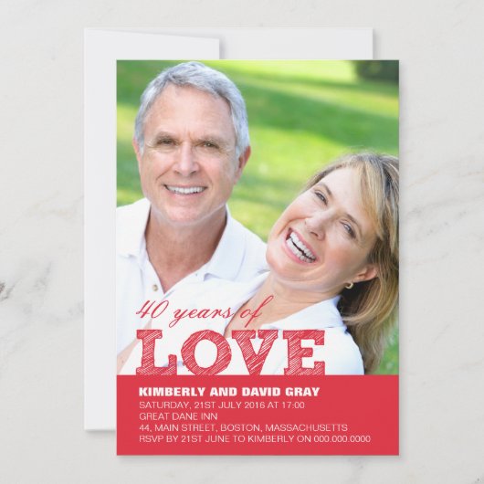 Uitnodiging 40ste huwelijksverjaardag (Voorkant)