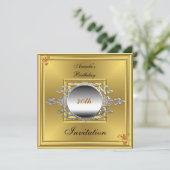 Uitnodiging 40ste verjaardagsfeest Goud Zilver (Staand voorkant)