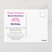 Uitnodiging 40ste verpartij (Achterkant)