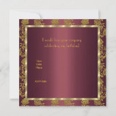 uitnodiging 40th Birthday gold Burgundy floral (Achterkant)