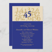 Uitnodiging 45-jarig saffieren huwelijksjubileum (Voorkant / Achterkant)