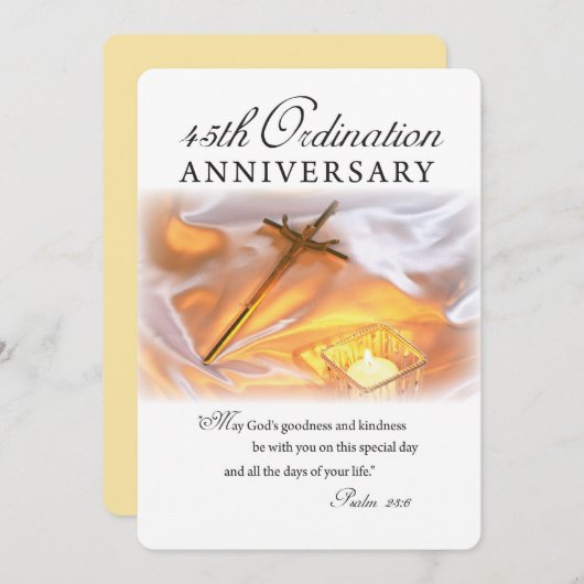Uitnodiging 45th Ordination Jubileum, Cross, can (Voorkant / Achterkant)