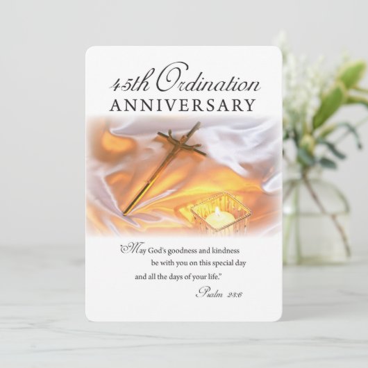 Uitnodiging 45th Ordination Jubileum, Cross, can (Staand voorkant)