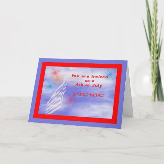 Uitnodiging, 4 juli Picnic (Voorkant)