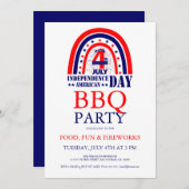 Uitnodiging 4 juli vuurwerk BBQ-feest (Voorkant / Achterkant)