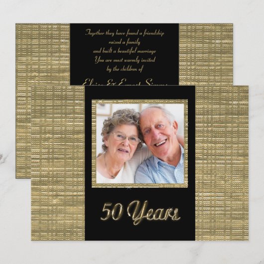 Uitnodiging 50 jaar jubileum met foto-inzet (Voorkant / Achterkant)