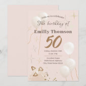 Uitnodiging 50 jaar verjaardag (Voorkant / Achterkant)
