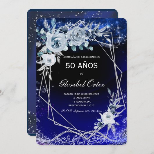 Uitnodiging 50 Jaar Vrouw (Voorkant / Achterkant)