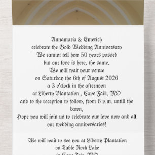 Uitnodiging 50-jarig gouden huwelijksjubileum