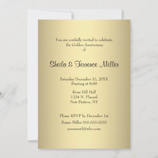 Uitnodiging 50-jarig huwelijksfeest (Achterkant)