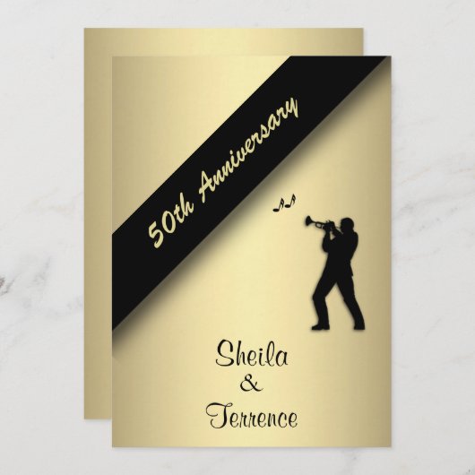 Uitnodiging 50-jarig huwelijksfeest (Voorkant / Achterkant)