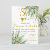 Uitnodiging 50-jarig huwelijksfeest  (Staand voorkant)