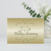 Uitnodiging 50-jarig huwelijksfeest (Staand voorkant)