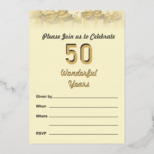 Uitnodiging 50-jarig huwelijksjubileum (Voorkant)