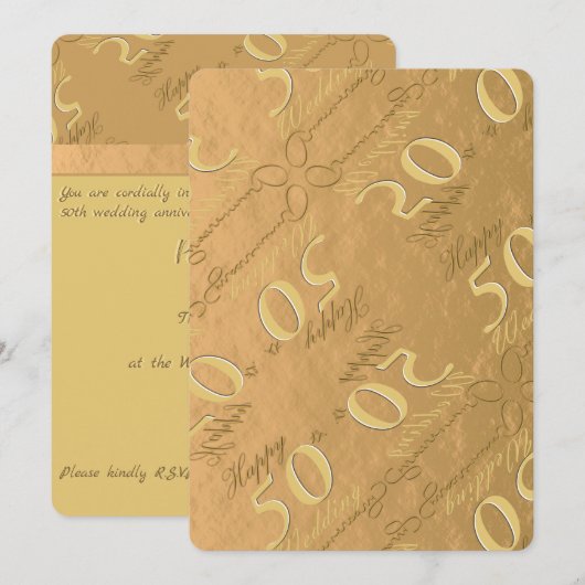 Uitnodiging 50-jarig huwelijksjubileum (Voorkant / Achterkant)