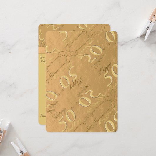 Uitnodiging 50-jarig huwelijksjubileum (Voorkant / Achterkant in situ)