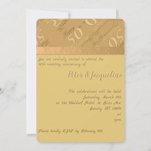 Uitnodiging 50-jarig huwelijksjubileum (Achterkant)