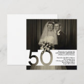 Uitnodiging 50-jarig huwelijksjubileum 5,25 x 5,25 (Voorkant / Achterkant)