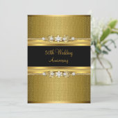 Uitnodiging 50-jarig huwelijksjubileum Diamond Flo (Staand voorkant)