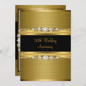 Uitnodiging 50-jarig huwelijksjubileum Diamond Flo (Voorkant / Achterkant)