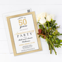 Uitnodiging 50-jarig Huwelijksjubileum Feestelijke