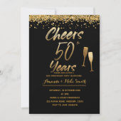 Uitnodiging 50-jarig huwelijksjubileum in goud (Voorkant)