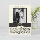 Uitnodiging 50-jarig huwelijksjubileum - ivoor (Staand voorkant)