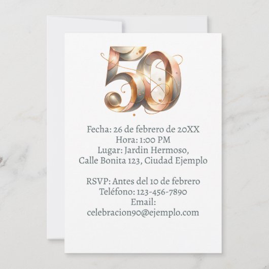 Uitnodiging 50-jarig huwelijksjubileum met foto (Achterkant)