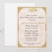 Uitnodiging 50-jarig huwelijksjubileum ringen (Voorkant / Achterkant)