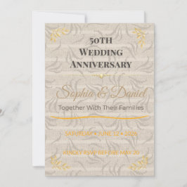Uitnodiging 50-jarig jubileum | Elegante gouden vi