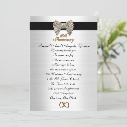 Uitnodiging 50-jarig jubileum formeel (Staand voorkant)