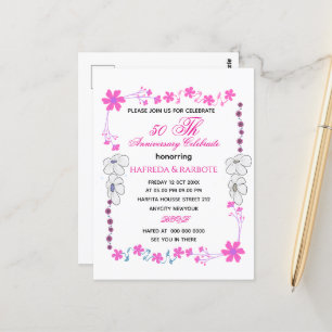 Uitnodiging 50-jarig jubileum, groen wedding jubil