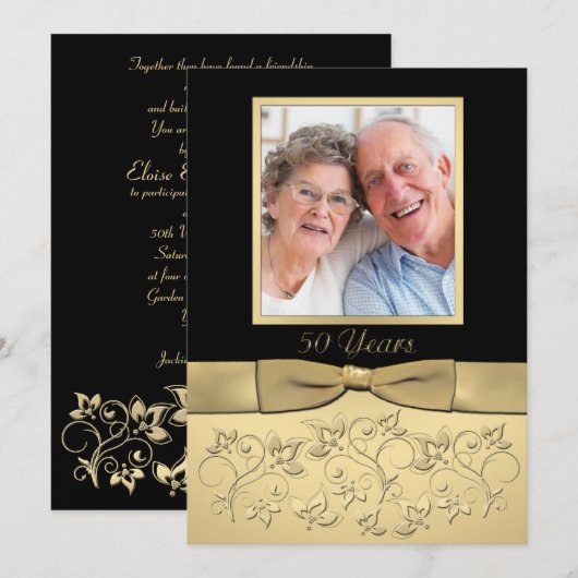 Uitnodiging 50-jarig jubileum met foto-inzet (Voorkant / Achterkant)