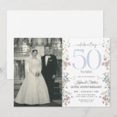 Uitnodiging 50-jarig jubileum Wildflowers met foto (Voorkant / Achterkant)