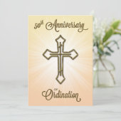 Uitnodiging 50e Jubileum van Ordinatie, Gold Cr (Staand voorkant)