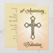 Uitnodiging 50e Jubileum van Ordinatie, Gold Cr (Voorkant / Achterkant)